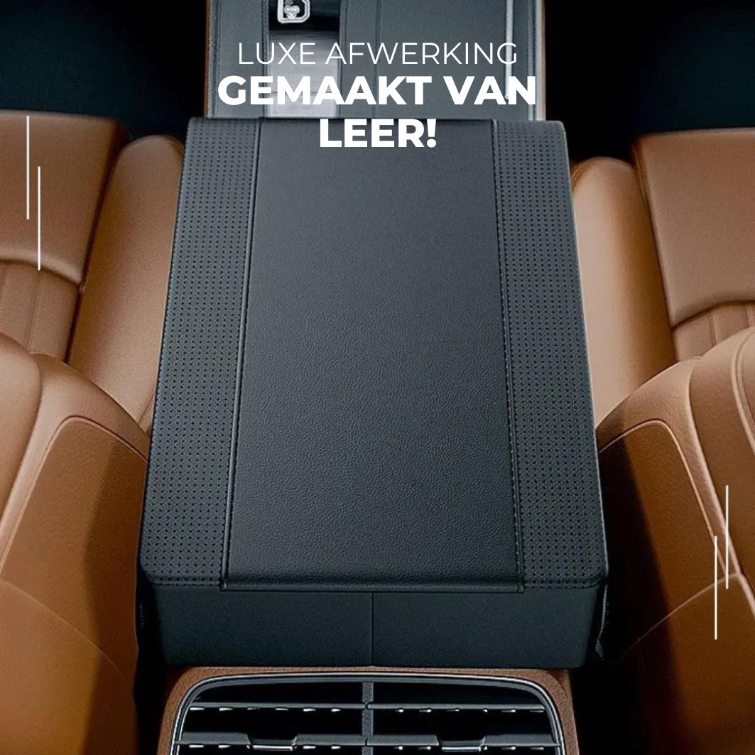 Lederen armleuning met houder voor autoobjecten - RestJetta™